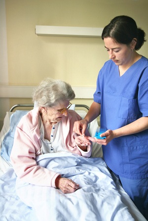 elderly woman medical care